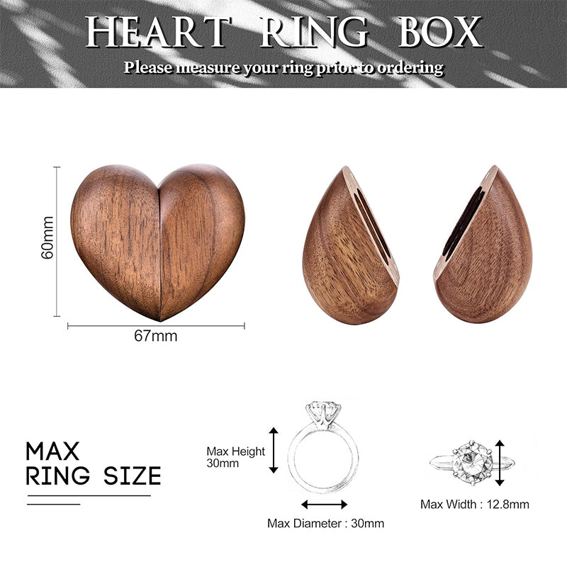 Heart-shaped Ring Box - Double Slot with Four Magnetic Closures | Compact Proposal & Wedding Gift