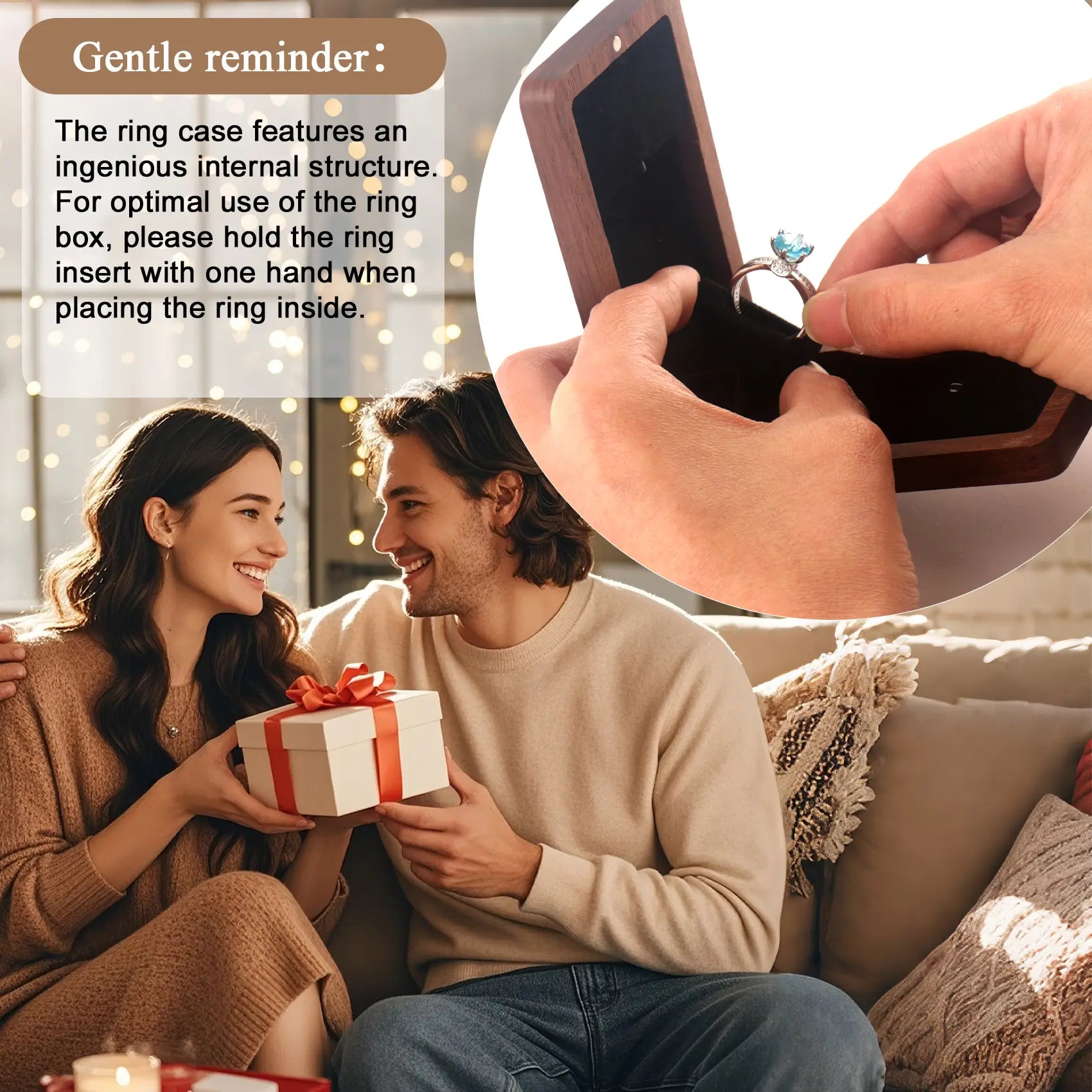 LED ring box gift giving application scene - premium presentation for special occasions